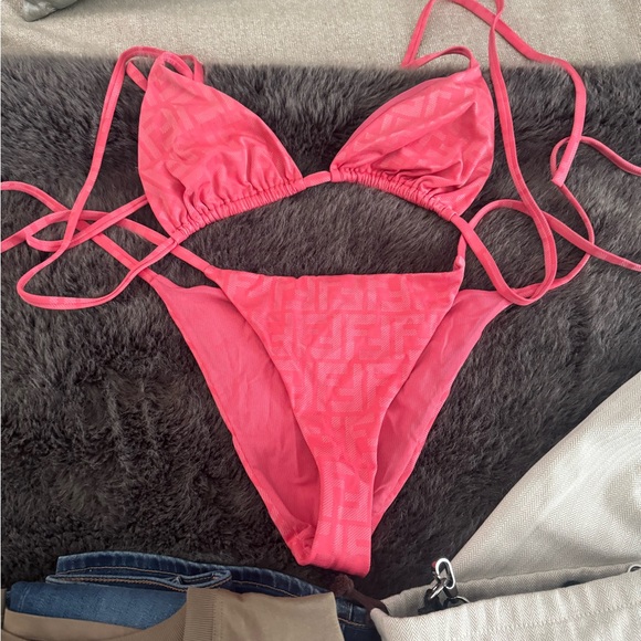 Fendi Pink Triangle Bikini Set - Picture 5 of 6